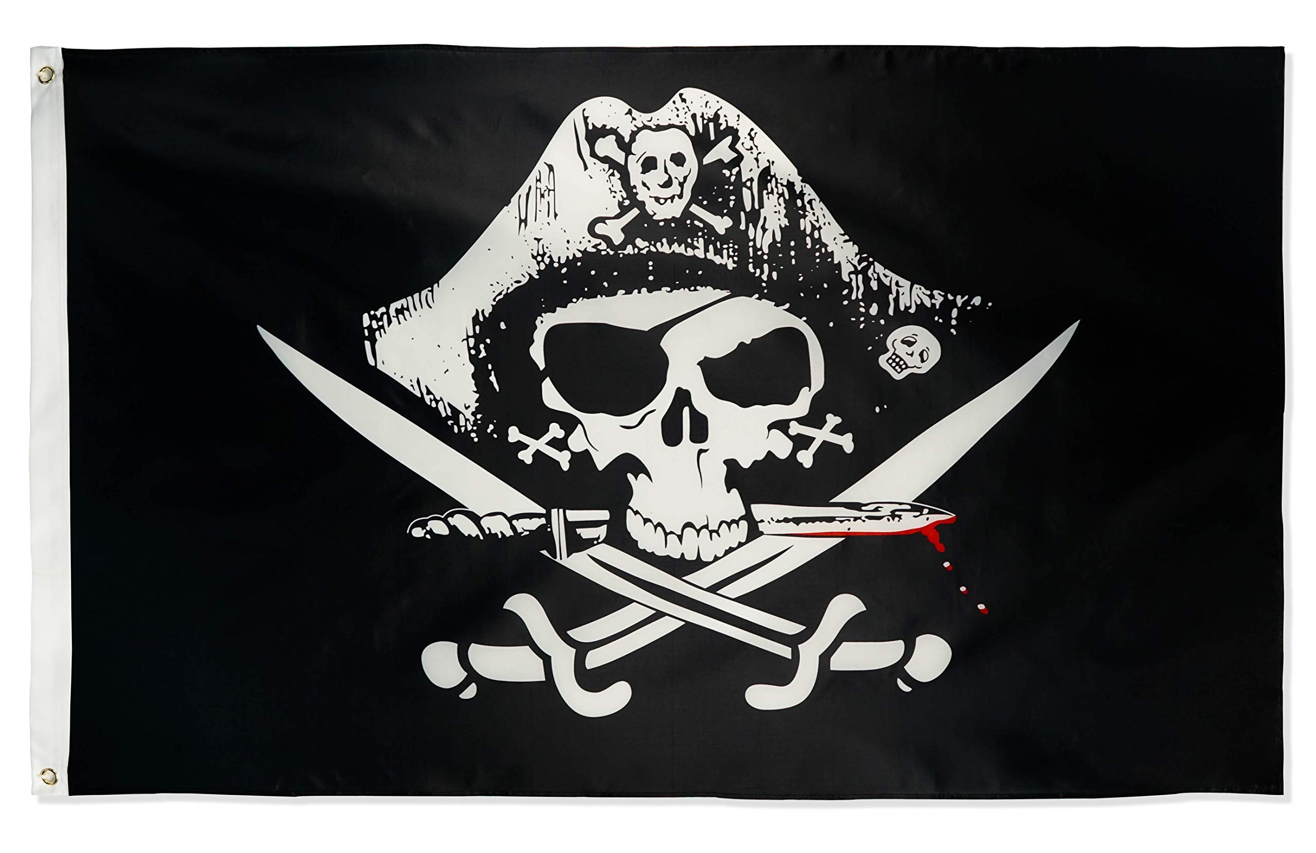 Amazon.com : DANF Pirate Deadman's Chest Tricorner Flag Skull and